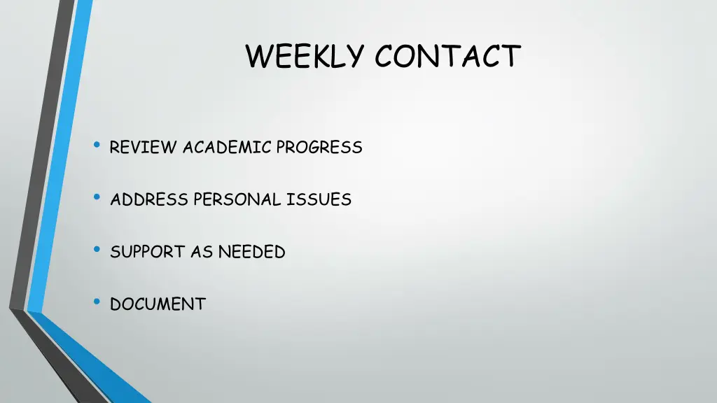 weekly contact