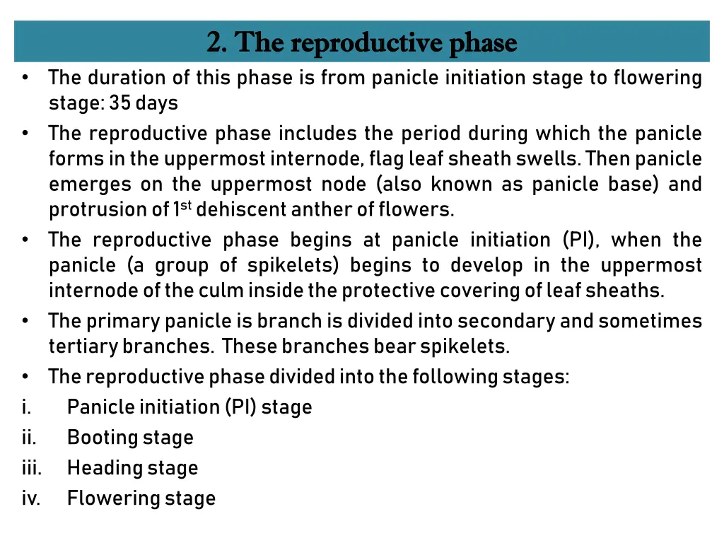 2 the reproductive phase 2 the reproductive phase