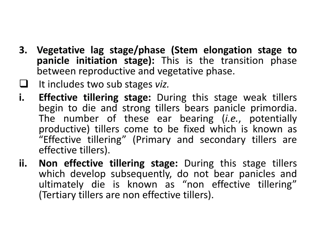 3 vegetative lag stage phase stem elongation