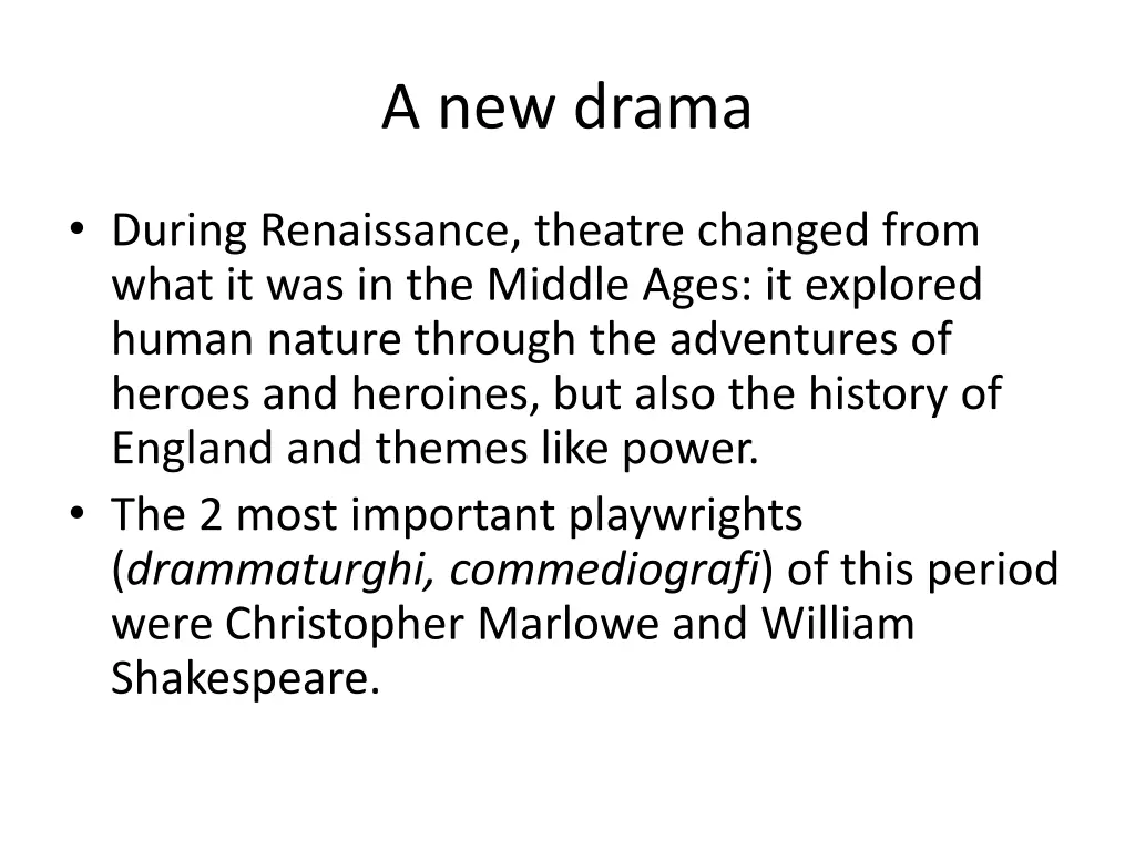 a new drama