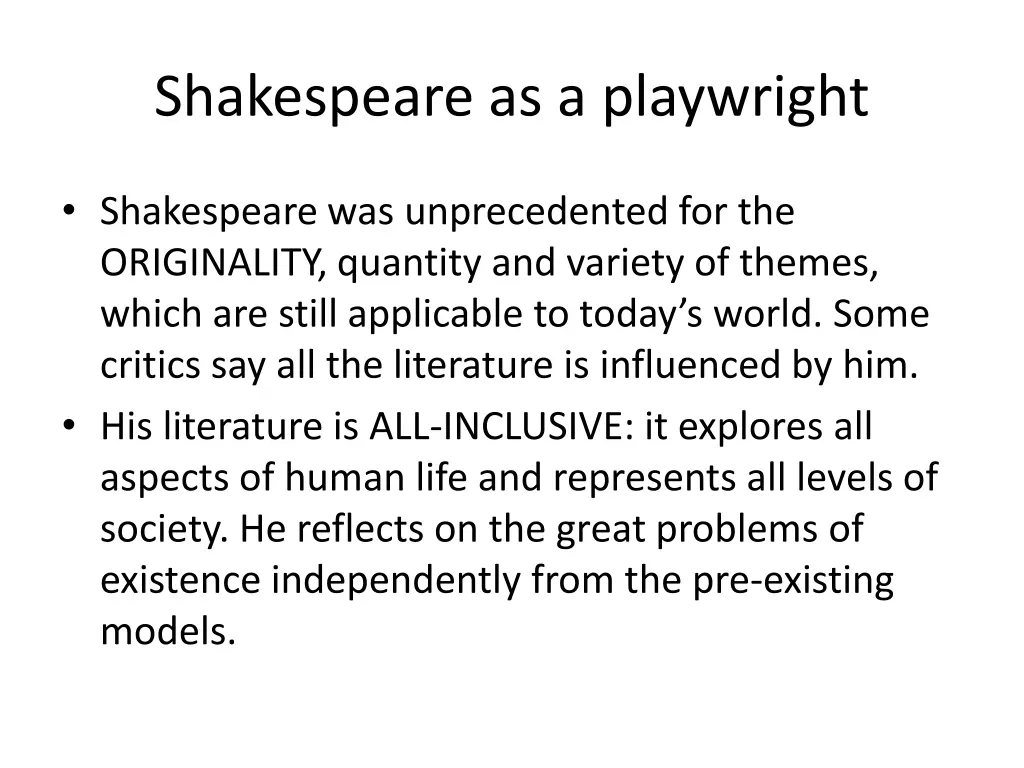 shakespeare as a playwright