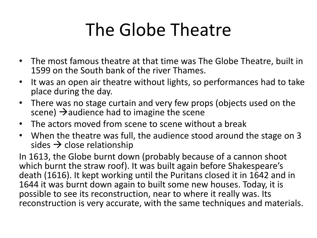 the globe theatre