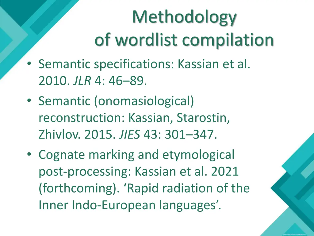 methodology of wordlist compilation semantic