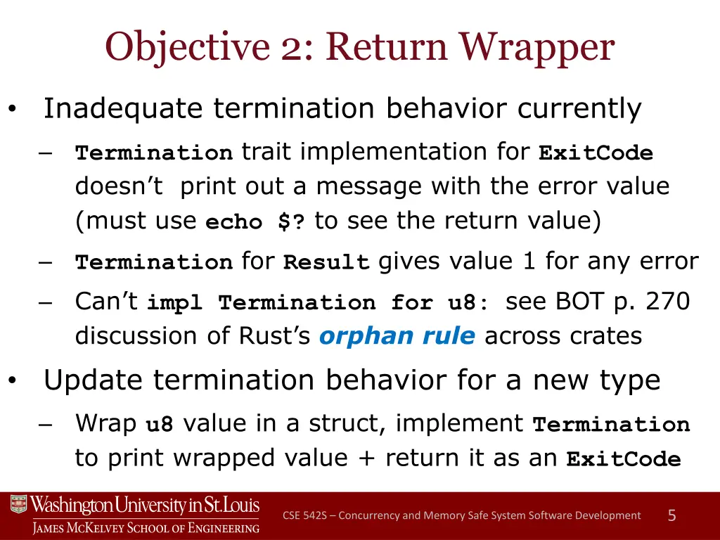 objective 2 return wrapper