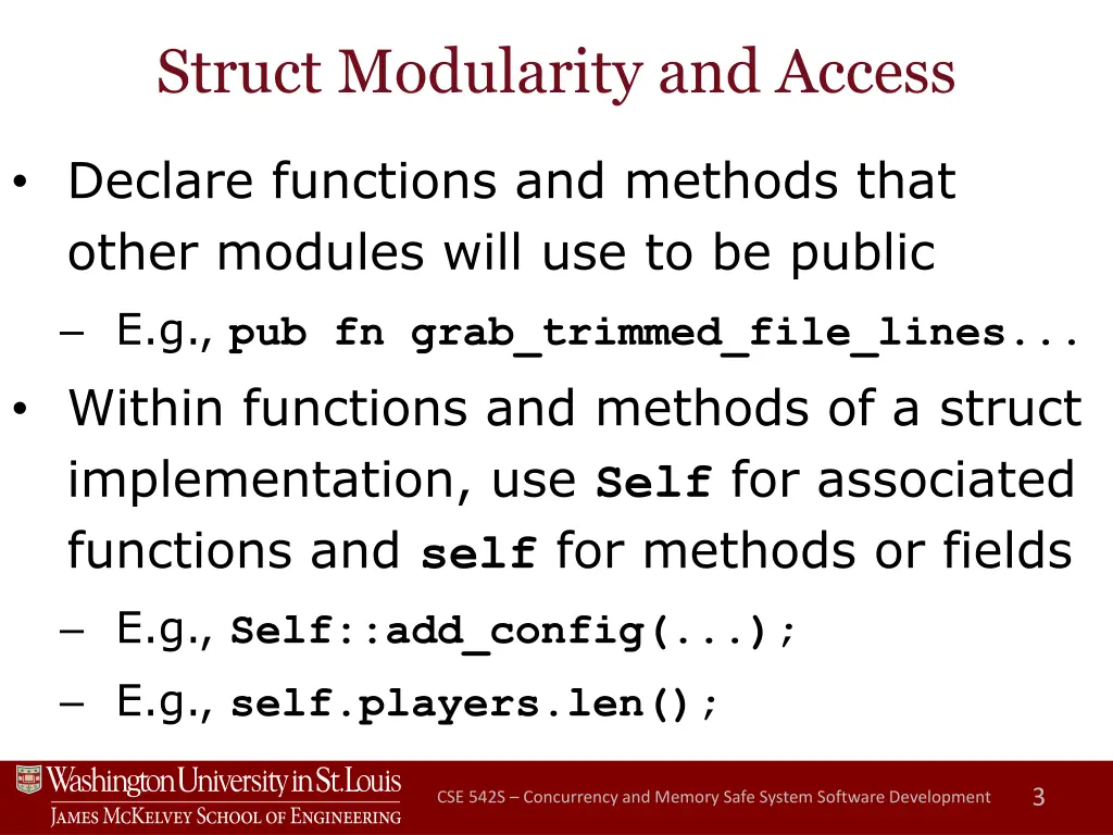 struct modularity and access