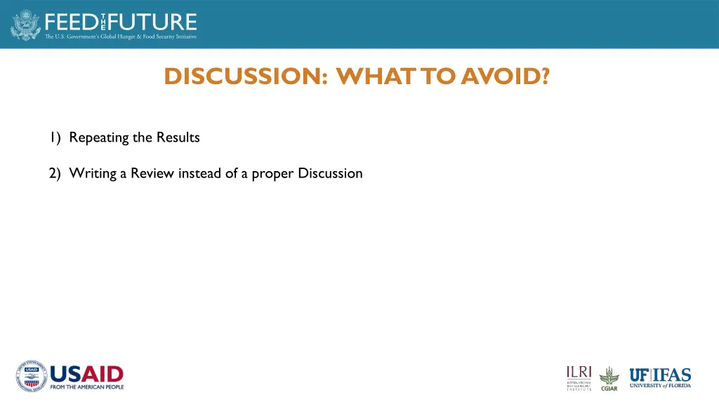 discussion what to avoid