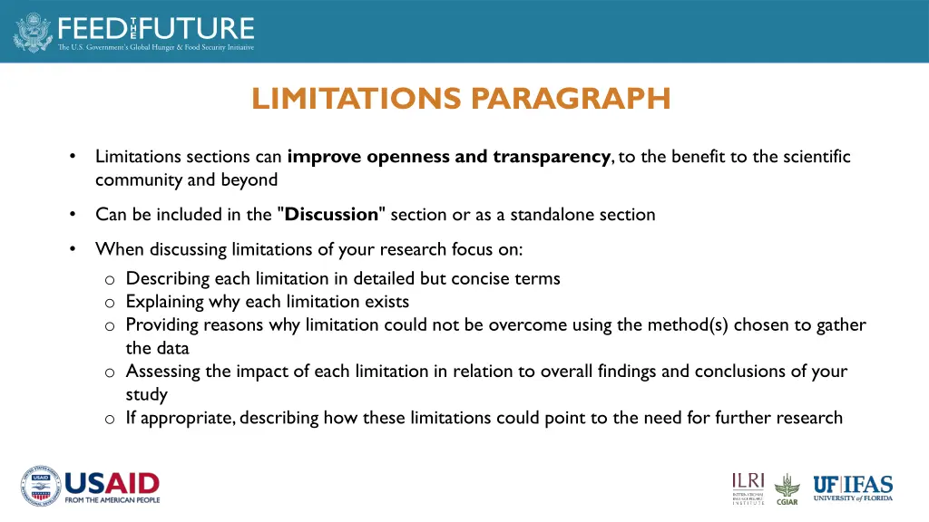 limitations paragraph