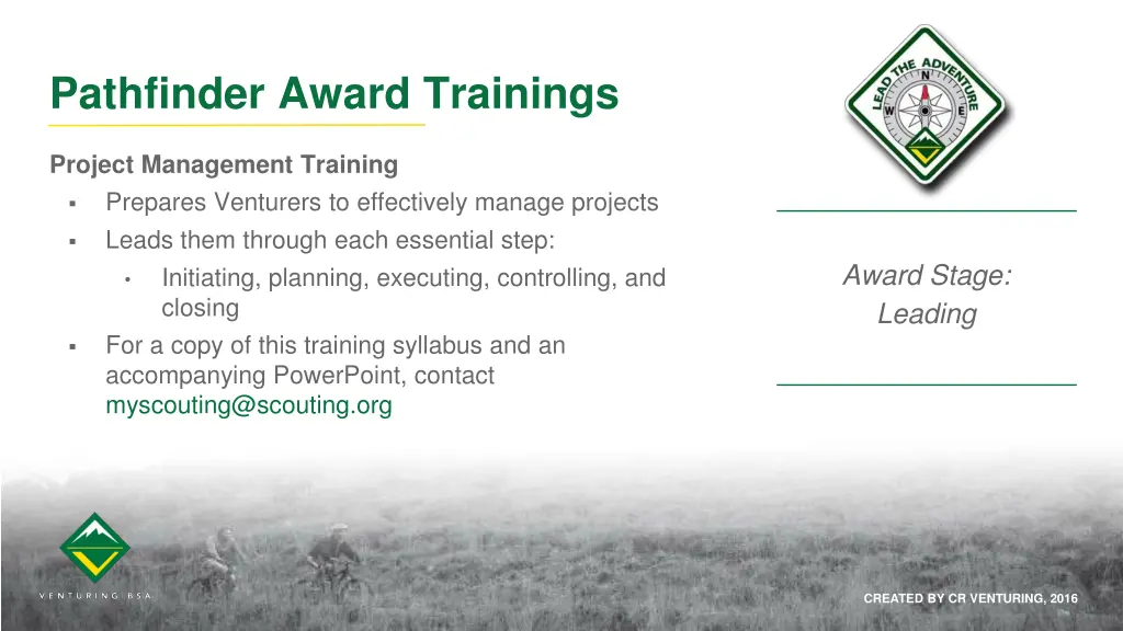 pathfinder award trainings