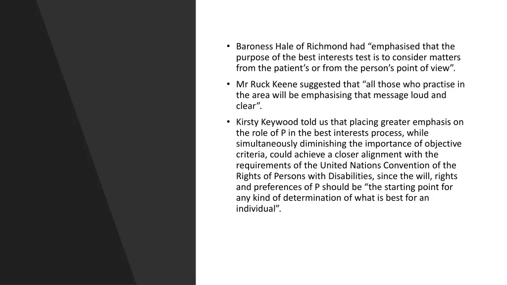 baroness hale of richmond had emphasised that