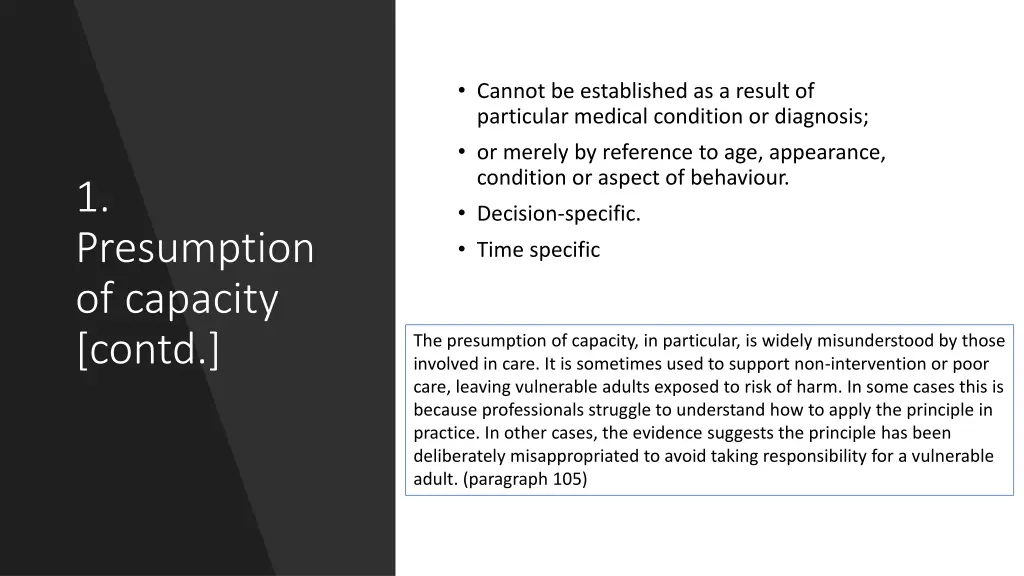 cannot be established as a result of particular