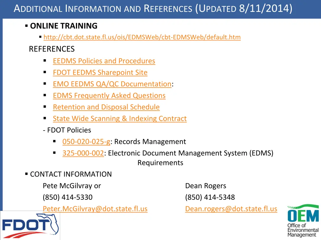 a dditional i nformation and r eferences u pdated