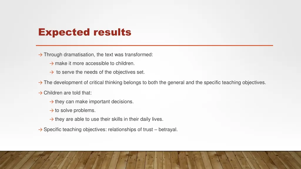 expected results