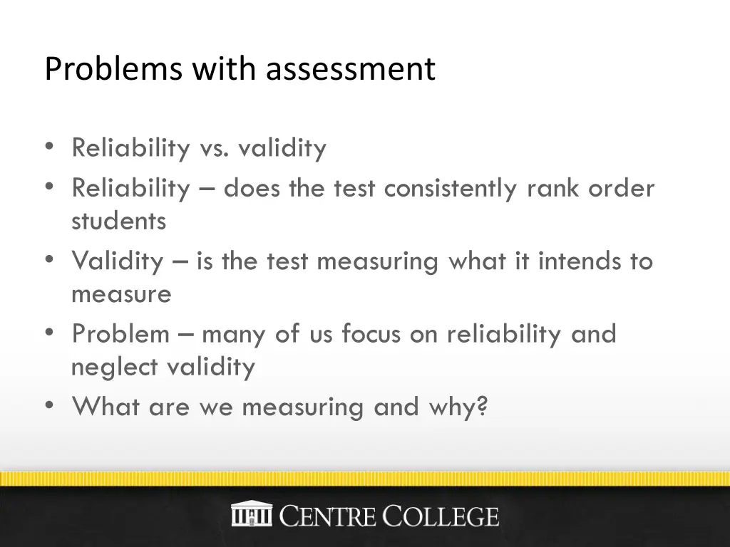 problems with assessment 2