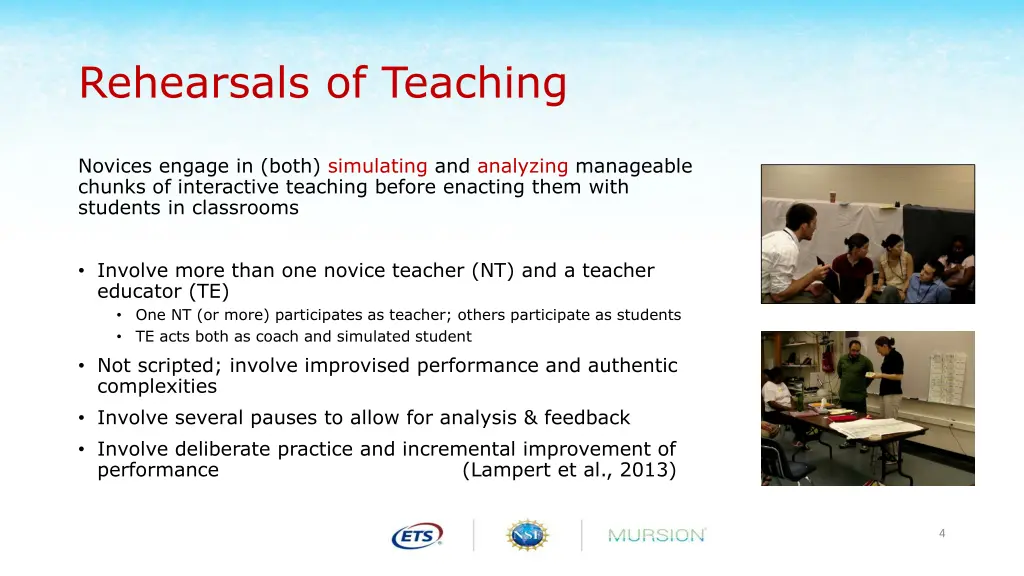 rehearsals of teaching