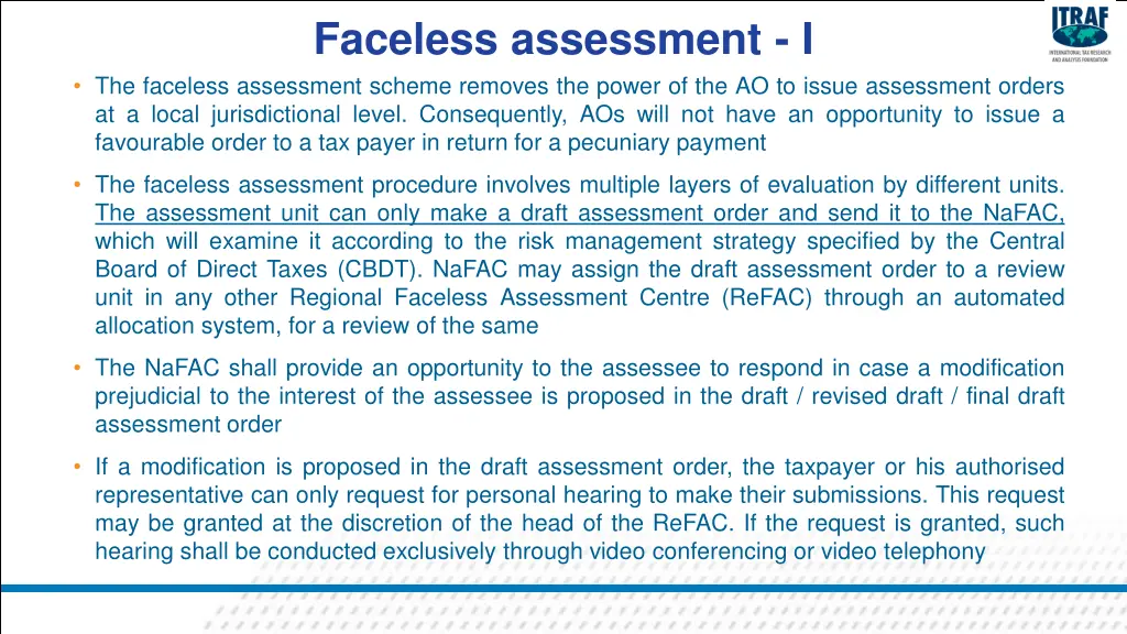 faceless assessment i the faceless assessment