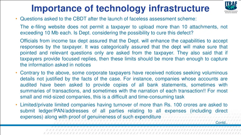 importance of technology infrastructure questions