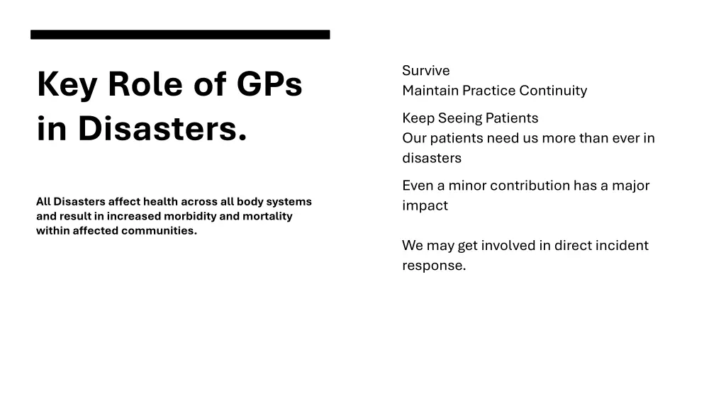 survive maintain practice continuity