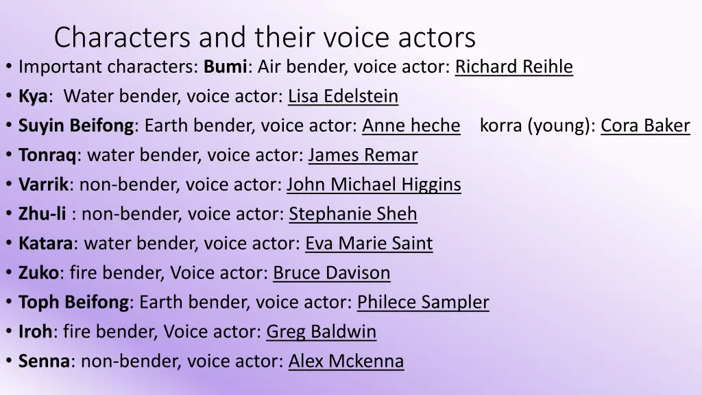 characters and their voice actors important