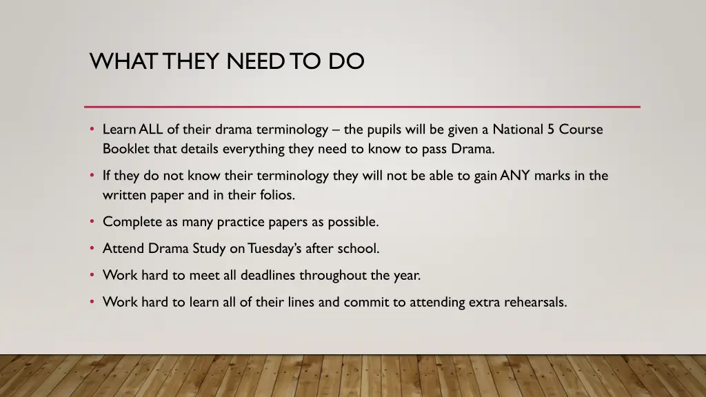 what they need to do