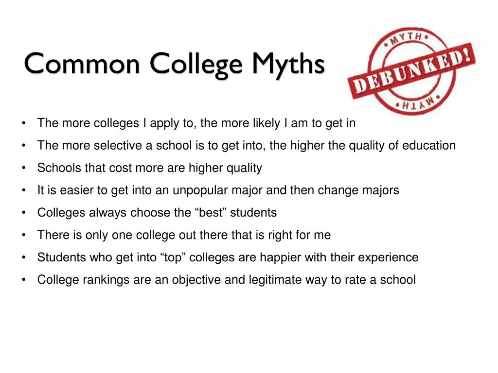 common college myths