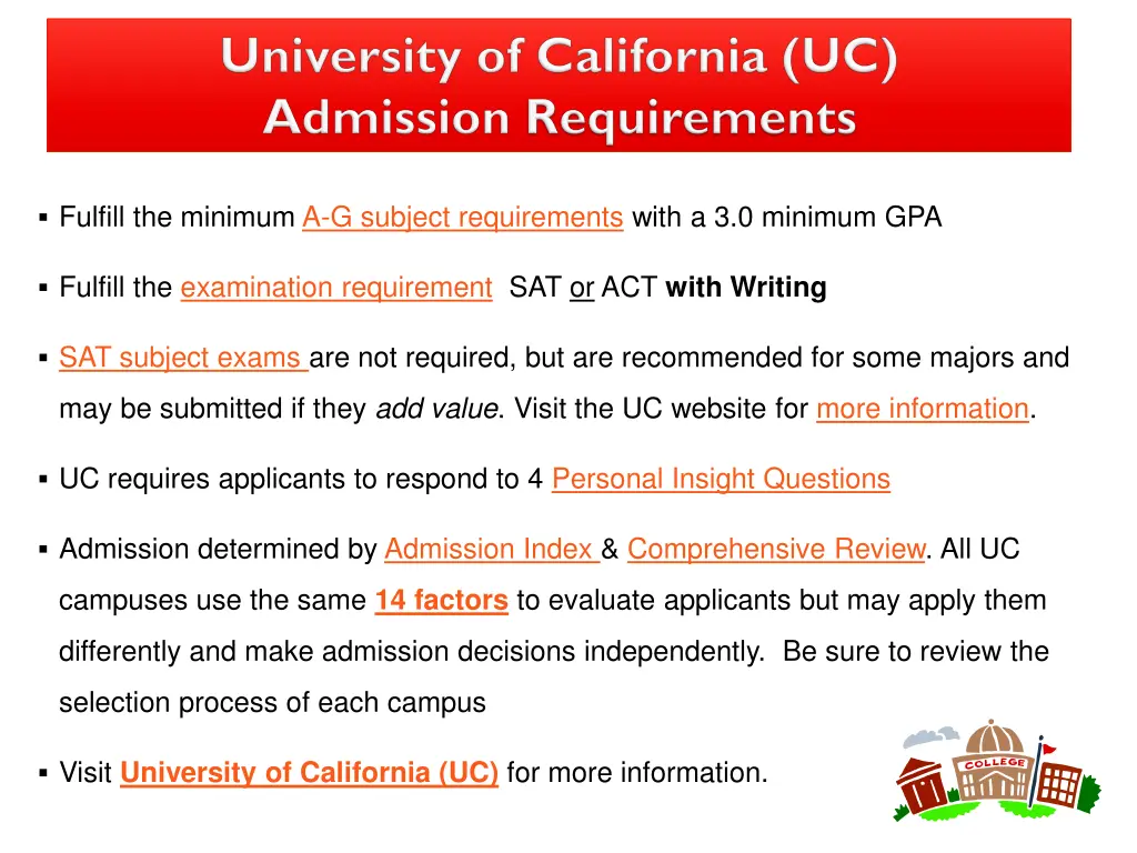 fulfill the minimum a g subject requirements with