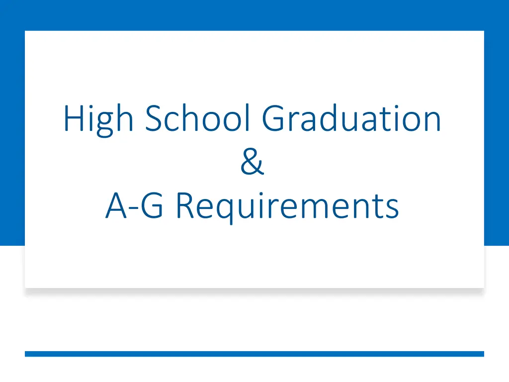 high school graduation a g requirements
