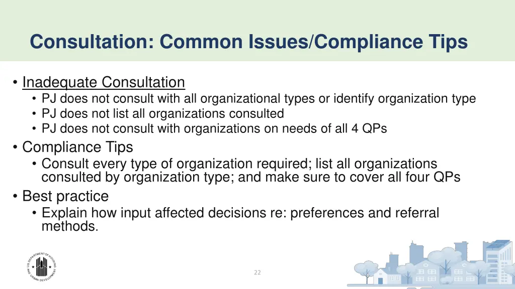 consultation common issues compliance tips