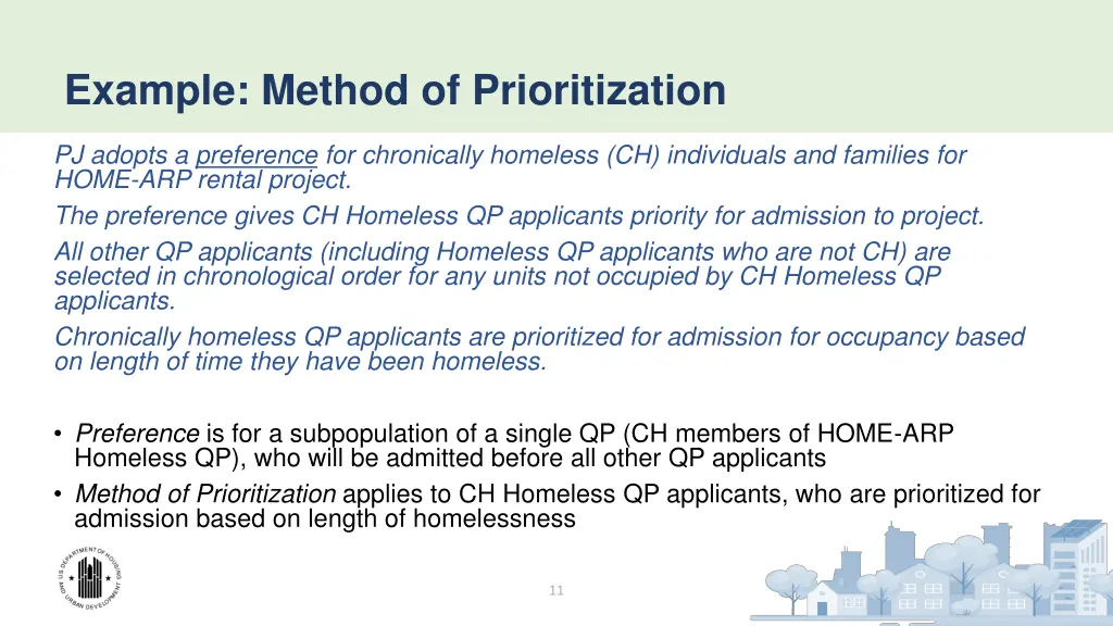 example method of prioritization
