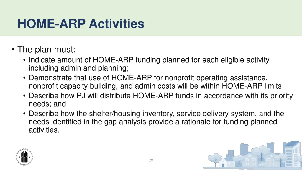 home arp activities