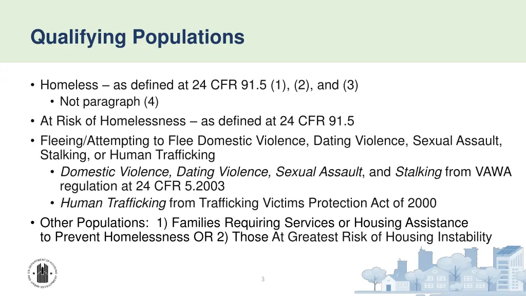 qualifying populations