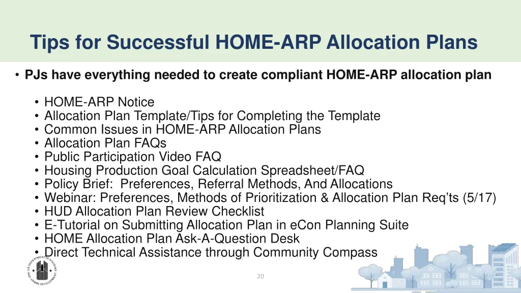 tips for successful home arp allocation plans