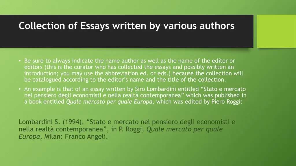 collection of essays written by various authors