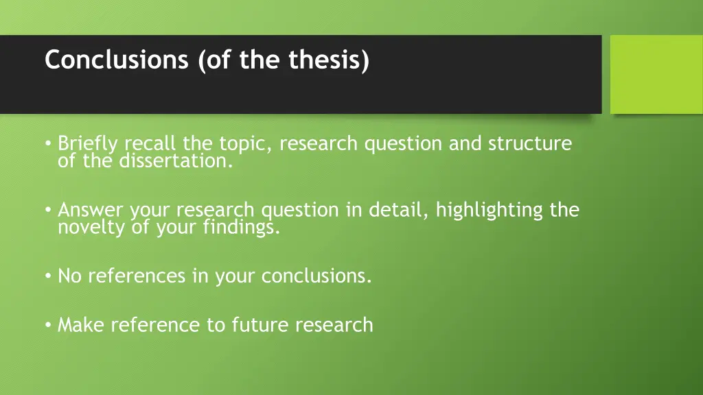 conclusions of the thesis