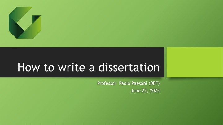 how to write a dissertation