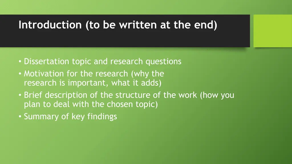 introduction to be written at the end