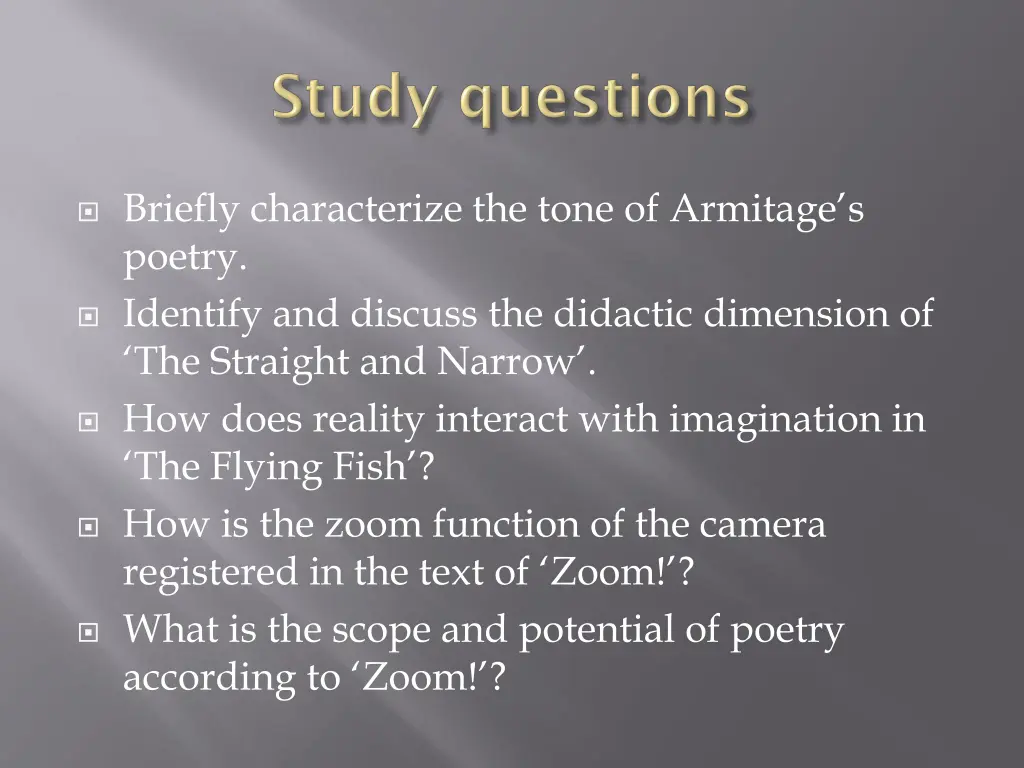briefly characterize the tone of armitage
