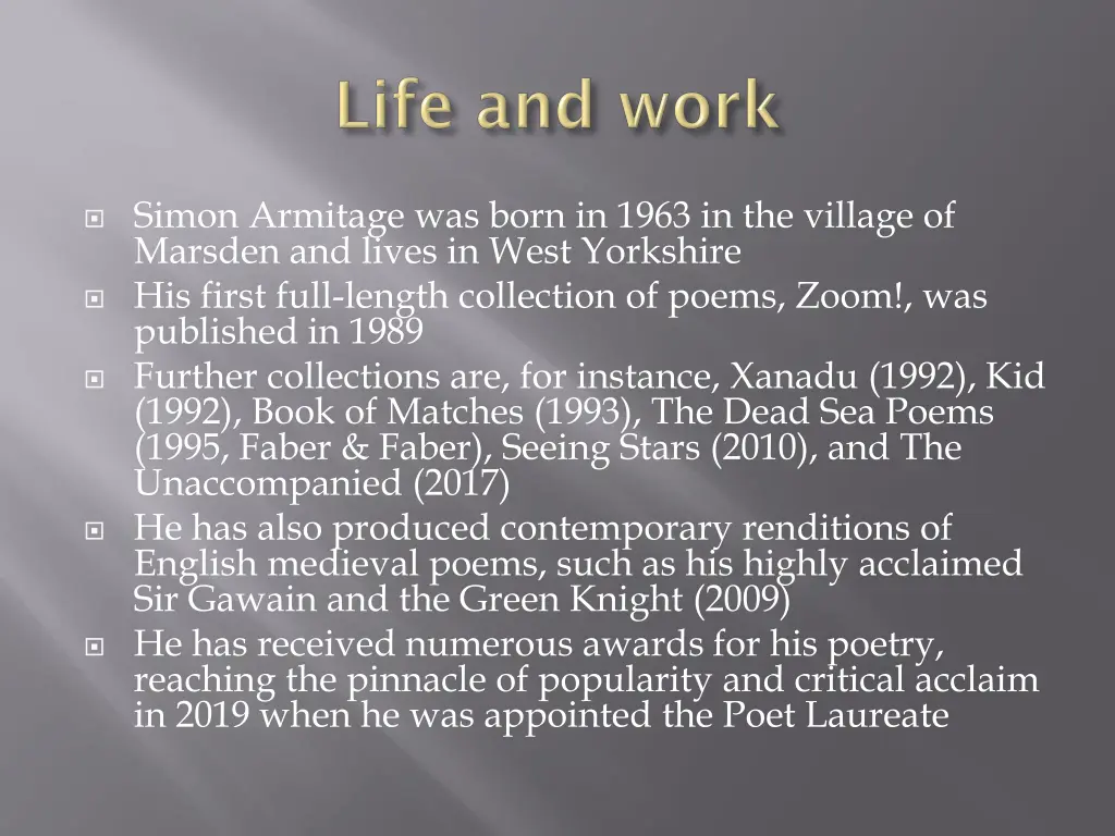 simon armitage was born in 1963 in the village
