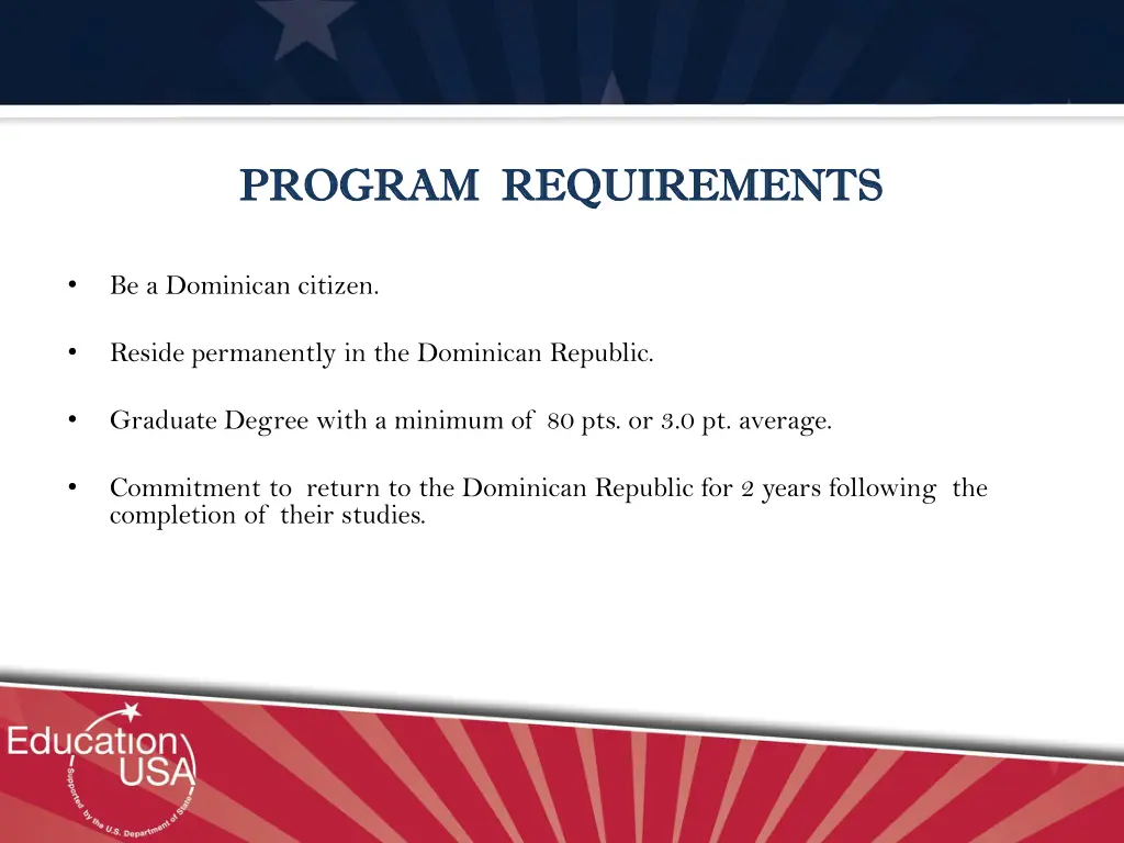 program requirements program requirements