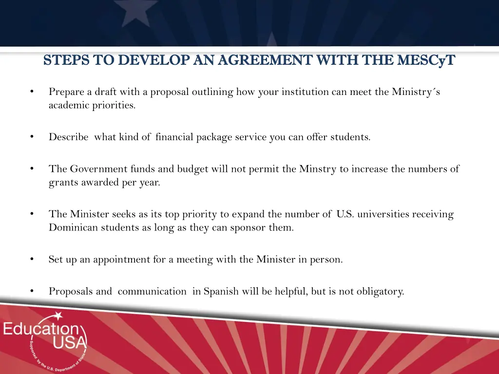 steps to develop an agreement with the steps