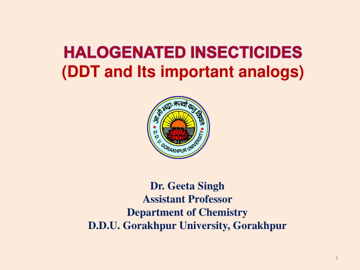 halogenated insecticides ddt and its important