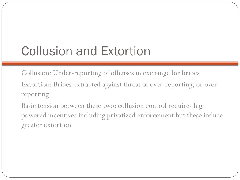 collusion and extortion