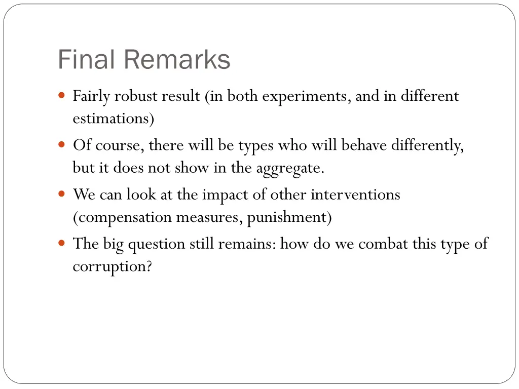 final remarks