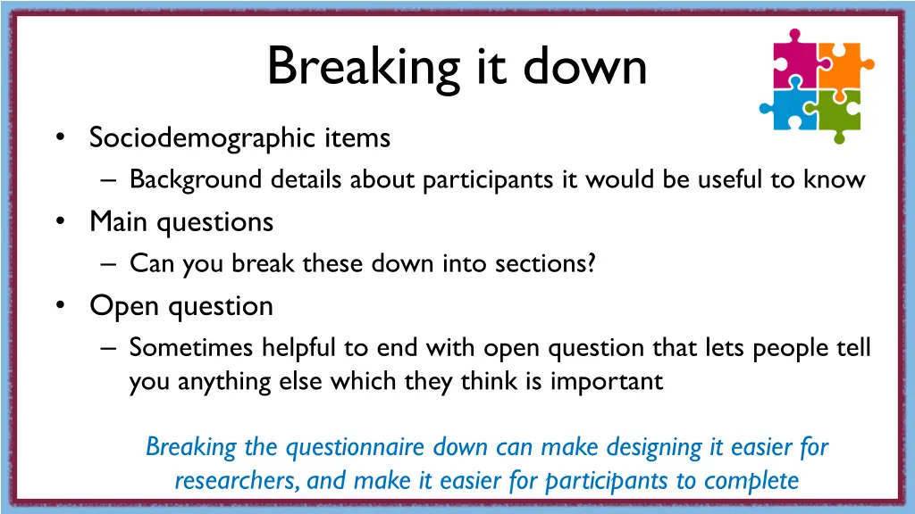 breaking it down