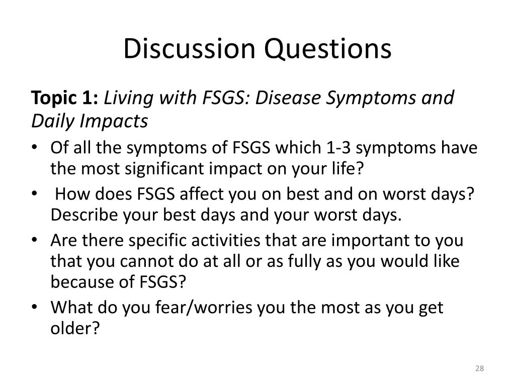 discussion questions