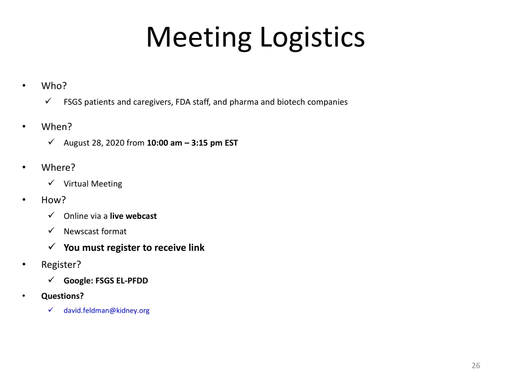 meeting logistics