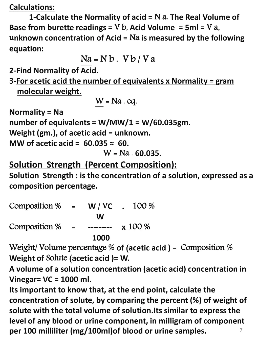 calculations 1 calculate the normality of acid