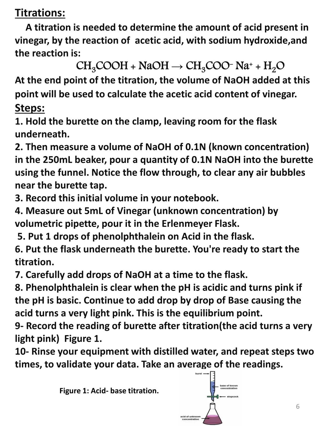 titrations a titration is needed to determine