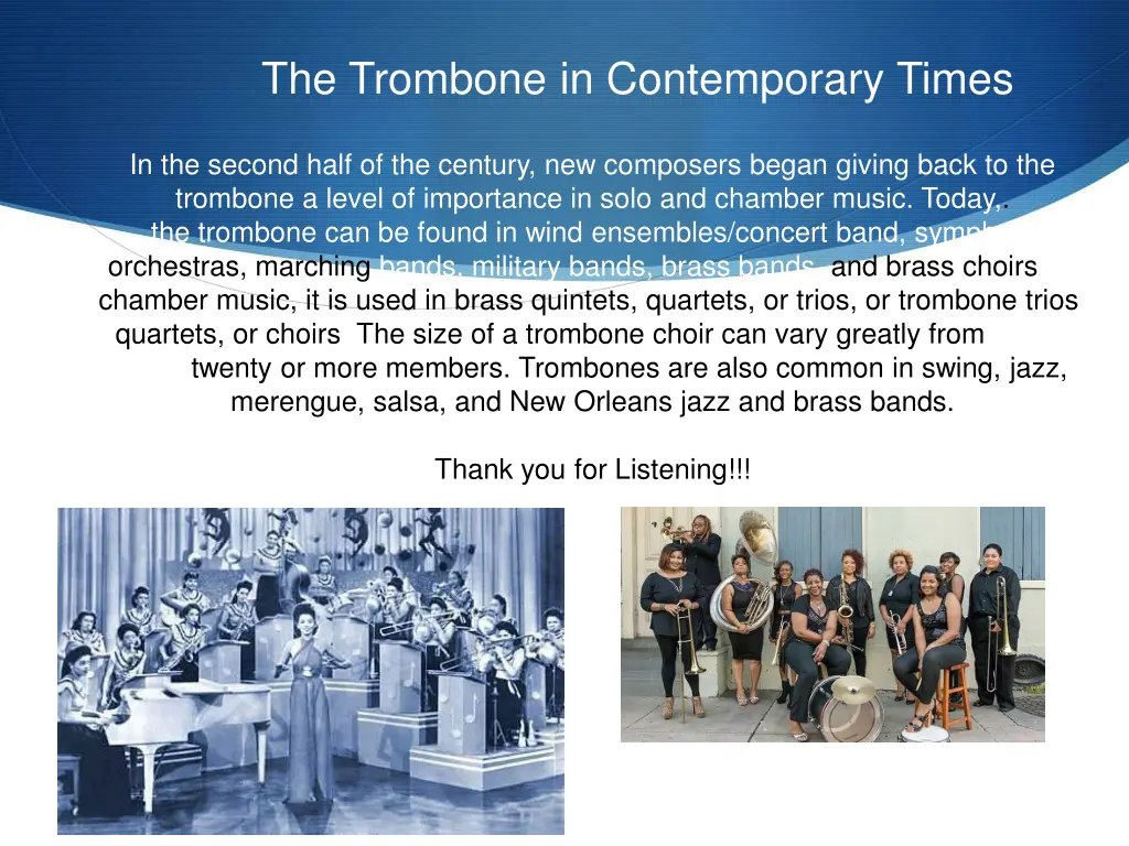 the trombone in contemporary times