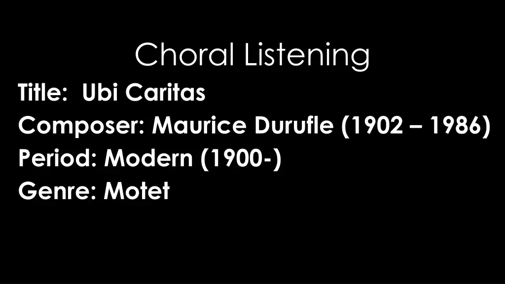 choral listening 21
