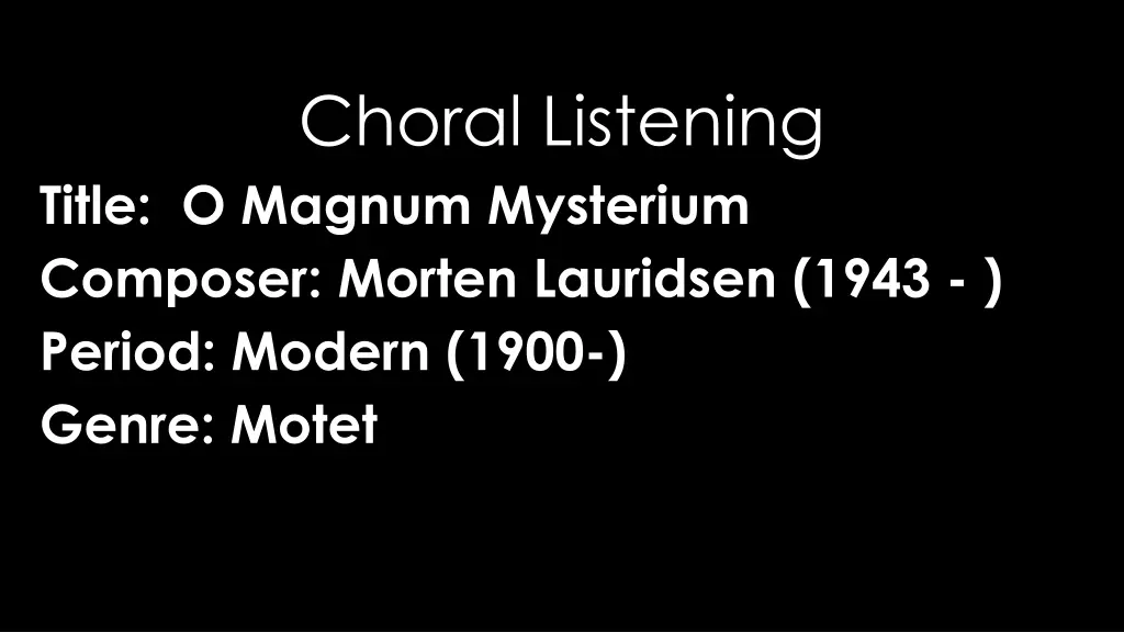 choral listening 23